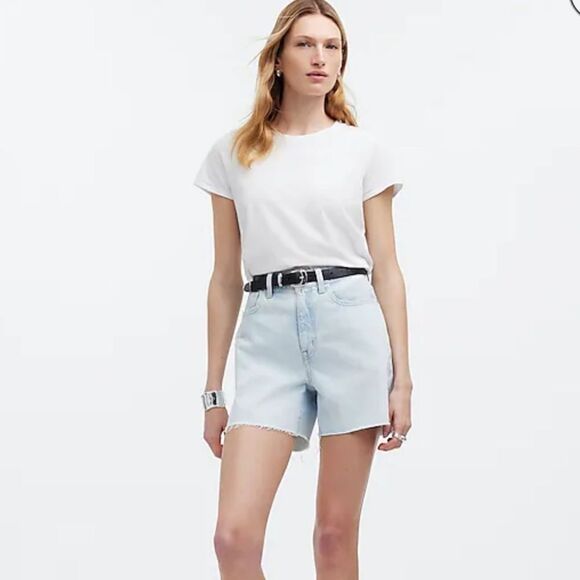 Madewell The '90s Mid-Length Jean Short in Pearlman Wash Womens Size 25 - Picture 1 of 9